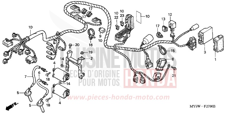 KABELBAUM von CB1300 Super Bold'or ABS RADIANT RED METALLIC (R218K) von 1998